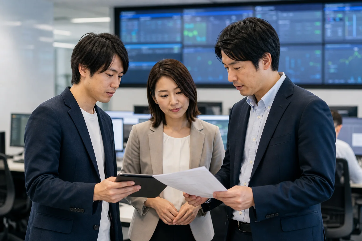 システムのリリースと運用状況を確認する開発チーム